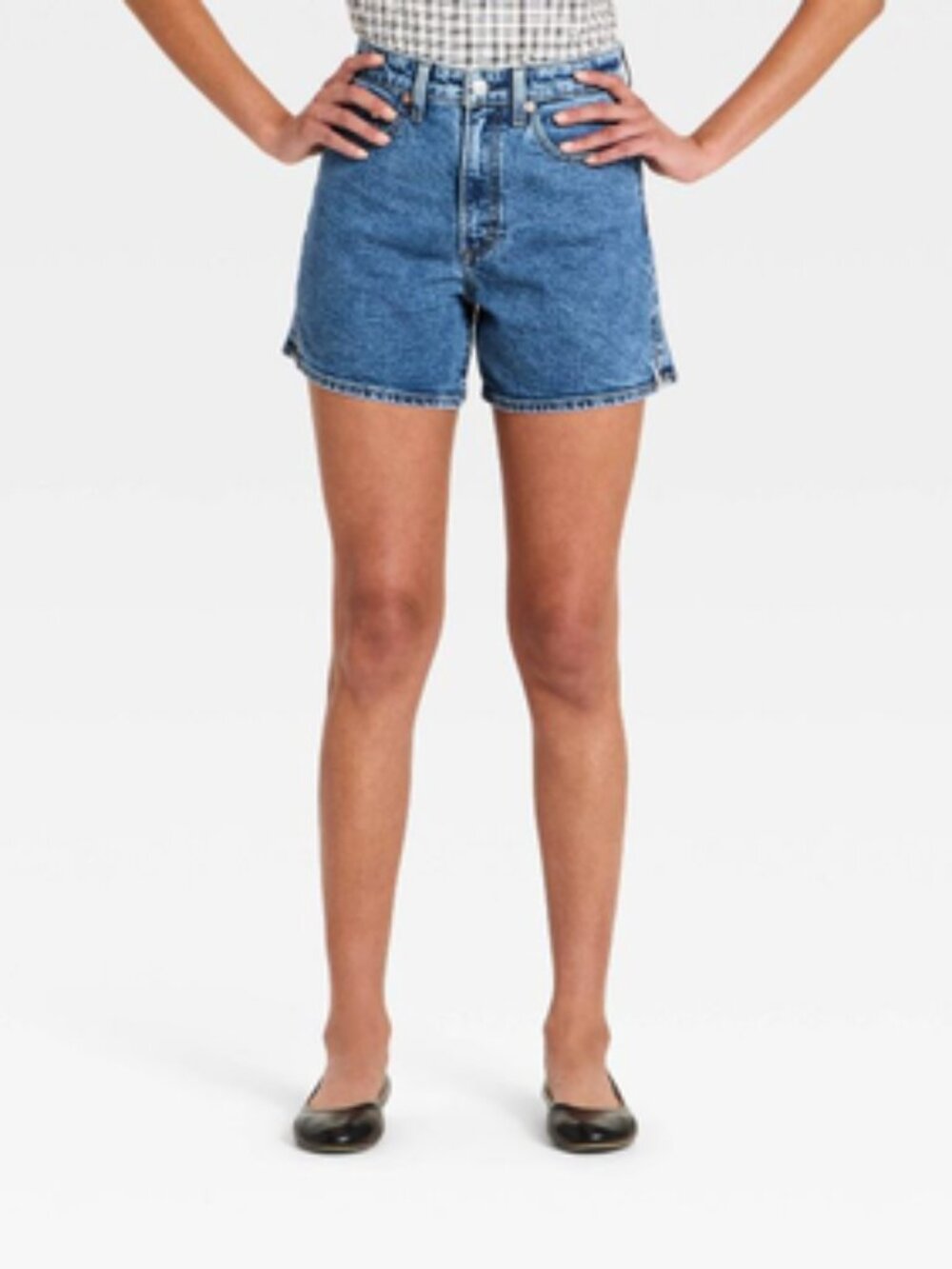 Women's High-Rise A-Line Denim Shorts 5" - Universal Thread Medium Wash 12